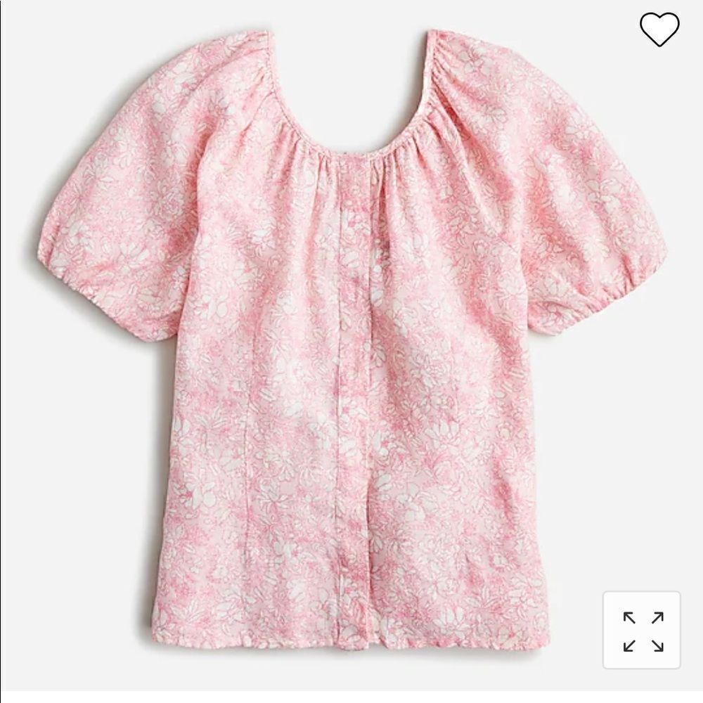 J. Crew V-back linen top in tossed floral